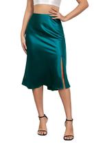 Saia Mist Azur Silky Satin Side Split Split Midi