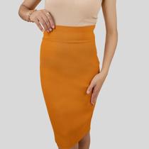 Saia Moda Feminina Modelo Midi Lápis Caramelo Saia Moda Feminina Modelo Midi Lápis Caramelo