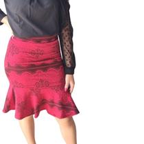 Saia modela Midi Babado Lindo Evangelico Oferta
