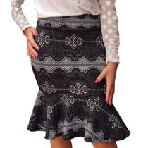 Saia modela Midi Babado Lindo Evangelico Oferta