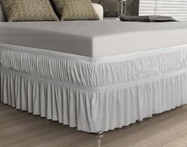 Saia P/ Cama Box - Malha - Solteiro - Branco - Adomes