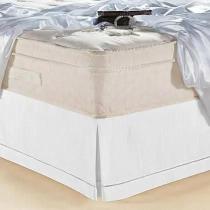 Saia p/ Cama Box Solteiro Classic Rústica Juma Branco Saia p/ Cama Box Solteiro Classic Rústica Juma Branco