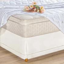 Saia p/ Cama Solteiro 180 Fios Classic Ponto Palito Juma Palha