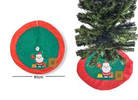 Saia para Árvore de Natal 80cm Diâmetro Tapete Papai Noel