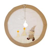 Saia para Árvore de Natal Alpino Decorada Bege 90cm TUUT Saia para Árvore de Natal Alpino Decorada Bege 90cm TUUT