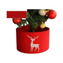 Saia Para Árvore De Natal Cinza Com Rena, Capa Para Base De Árvore De Natal, Tapete Decorativo Para Saia Para Árvore De Natal Cinza Com Rena, Capa Para Base De Árvore De Natal, Tapete Decorativo Para