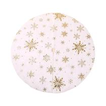 Saia Para Árvore De Natal Com Estampa De Floco De Neve Branca 36 90 120CM Decoração Plush Prata