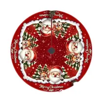 Saia Para Árvore De Natal Com Estampa De Rena E Papai Noel VIKAMA - Almofada Decorativa Festiva Saia Para Árvore De Natal Com Estampa De Rena E Papai Noel VIKAMA - Almofada Decorativa Festiva