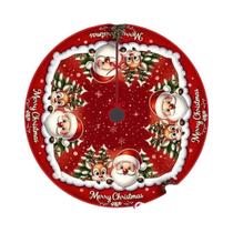 Saia Para Árvore De Natal Com Estampa De Rena E Papai Noel VIKAMA - Almofada Decorativa Festiva Saia Para Árvore De Natal Com Estampa De Rena E Papai Noel VIKAMA - Almofada Decorativa Festiva