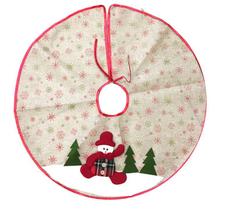 Saia para Árvore de Natal Decorada Rústica Bege e Vermelho Boneco de Neve Xadrez 60cm - Master Christmas Saia para Árvore de Natal Decorada Rústica Bege e Vermelho Boneco de Neve Xadrez 60cm - Master Christmas