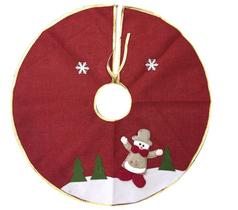 Saia para Árvore de Natal Decorada Rústica Vinho Boneco de Neve 60cm - Master Christmas Saia para Árvore de Natal Decorada Rústica Vinho Boneco de Neve 60cm - Master Christmas