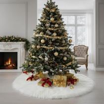 Saia Para Arvore De Natal Pelúcia Pelo Alto 7cm 100cm Saia Para Arvore De Natal Pelúcia Pelo Alto 7cm 100cm