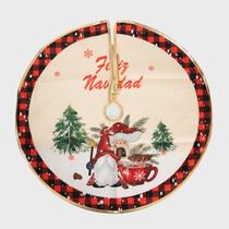 Saia Para Árvore de Natal Temática Papai Noel 90cm Saia Para Árvore de Natal Temática Papai Noel 90cm