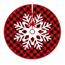 Saia Para Árvore de Natal Temática Vermelha Floco De Neve 89cm - Gici Christmas