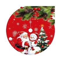 Saia Para Árvore De Natal Vermelha Com Estampa De Floco De Neve E Papai Noel VIKAMA, Almofada