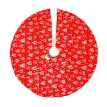 Saia Para Árvore De Natal Vermelho Estampada Glitter 90Cm