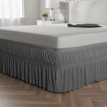 Saia Para Cama Box Casal King Chumbo Malha Elástica Dupla Saia Para Cama Box Casal King Chumbo Malha Elástica Dupla