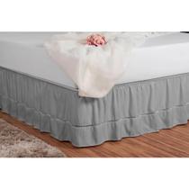 Saia Para Cama Box Casal Padráo Ponto Palito Ajustável