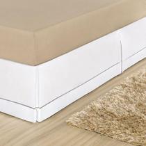Saia para Cama Box Casal - Ponto Palito 01 Peça - Branco - Bia enxovais
