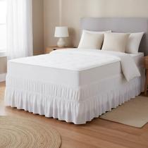 Saia Para Cama Box Casal Queen Branca Elástico Duplo Saia Para Cama Box Casal Queen Branca Elástico Duplo