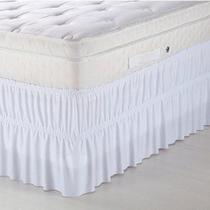 Saia Para Cama Box Casal Queen Com Elastico Ajustavel Branco