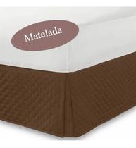 Saia Para Cama Box Casal Queen Matelada Básica Lisa Marrom