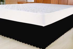 Saia Para Cama Box Colchobox Ajustavel Riollen Elasticada Solteiro Casal Preta