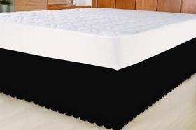 Saia Para Cama Box Colchobox Elasticado Casal Preta