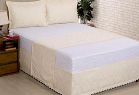 Saia Para Cama Box Colchobox Jacquard Queen Palha F101 - deccoralle