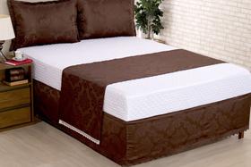 Saia Para Cama Box Colchobox Jacquard Solteiro Marrom