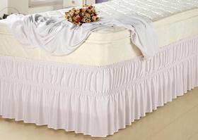 Saia para Cama Box de Malha King Size 1,93m x 2,03m x 35cm Branca