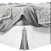 Saia para Cama Box Dual King Matelassê Costurado Branco