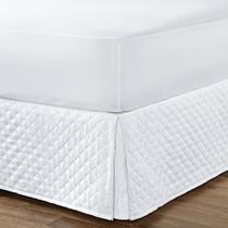 Saia Para Cama Box Inteiriça Com Matelado Ultrassônico Microfibra Solteiro - Branco