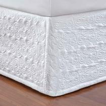 Saia Para Cama Box King Dumont Bordado - Branca - Sulamita Saia Para Cama Box King Dumont Bordado - Branca - Sulamita