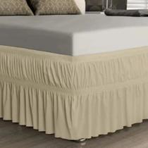 Saia para Cama Box King em Malha Adomes Palha