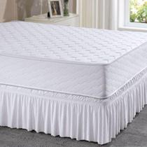 Saia para Cama Box King Hedrons Malha Branco