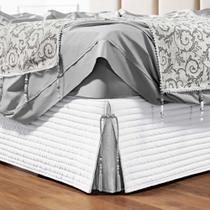 Saia Para Cama Box King Paris Matelada - Branco