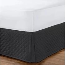 Saia Para Cama Box Matelada Solteiro Preto