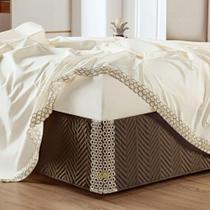 Saia Para Cama Box Queen Belga Micropercal 200 Fios - Tabaco - A Decorativa