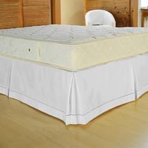 Saia Para Cama Box Queen Royalle Em Ponto Palito - Branco