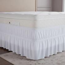 Saia Para Cama Box Solteiro Branca com Elastico Duplo Saia Para Cama Box Solteiro Branca com Elastico Duplo