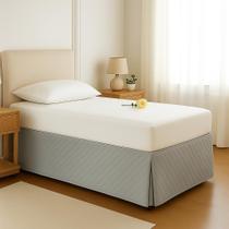 Saia Para Cama Box Solteiro Matelada Microfibra ultrassonico sem elastico Saia Para Cama Box Solteiro Matelada Microfibra ultrassonico sem elastico