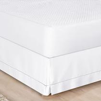 Saia para Cama Box Solteiro Ponto Palito - Branco Saia para Cama Box Solteiro Ponto Palito - Branco