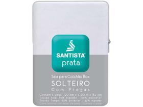Saia para Cama Solteiro Prata