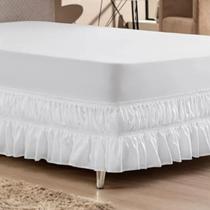 Saia para Colchão Conjugado com 2 Elásticos Ajustáveis Serve em Todas os Tamanhos de Cama Box
