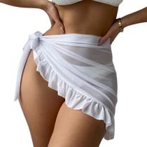 Saia Pareô Curta Saída Praia Envelope Babado Tendência Canga Saia Pareô Curta Saída Praia Envelope Babado Tendência Canga