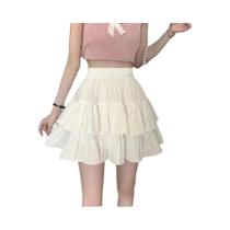 Saia Plissada Branca Em a Para Mulheres Com Babados Estilo Preppy Cintura Elástica Ajustada Casual Saia Plissada Branca Em a Para Mulheres Com Babados Estilo Preppy Cintura Elástica Ajustada Casual
