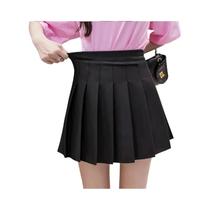 Saia Plissada De Cintura Alta Feminina Branca Estilo A-Line JK Xadrez Primavera Verão Versátil
