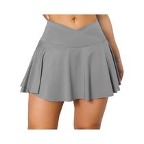 Saia Plissada Feminina Para Tênis Com Bolsos, Shorts Esportivos Elásticos Cruzados Para Golfe, Roupa