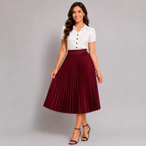Saia Plissada Média Moda Evangélica